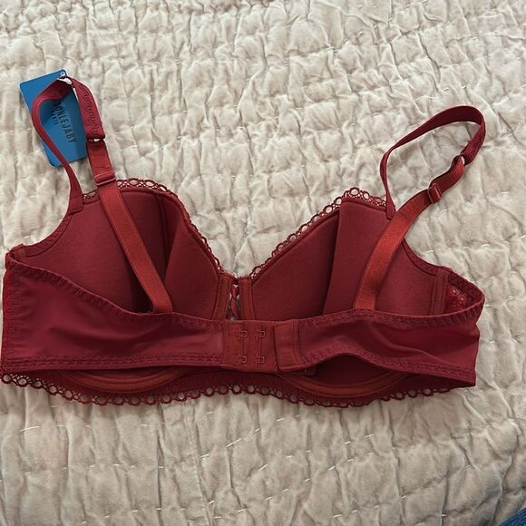MAISON LEJABY UNDERWIRE RED BRA NEW Elegant Red Lace 32D - Picture 4 of 10